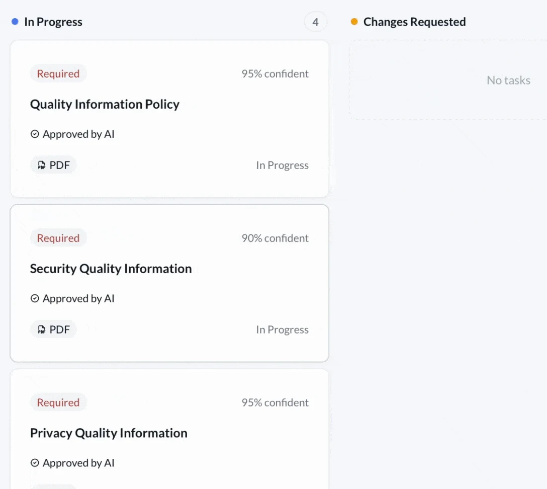 The policy generation screen in the Evidr console.